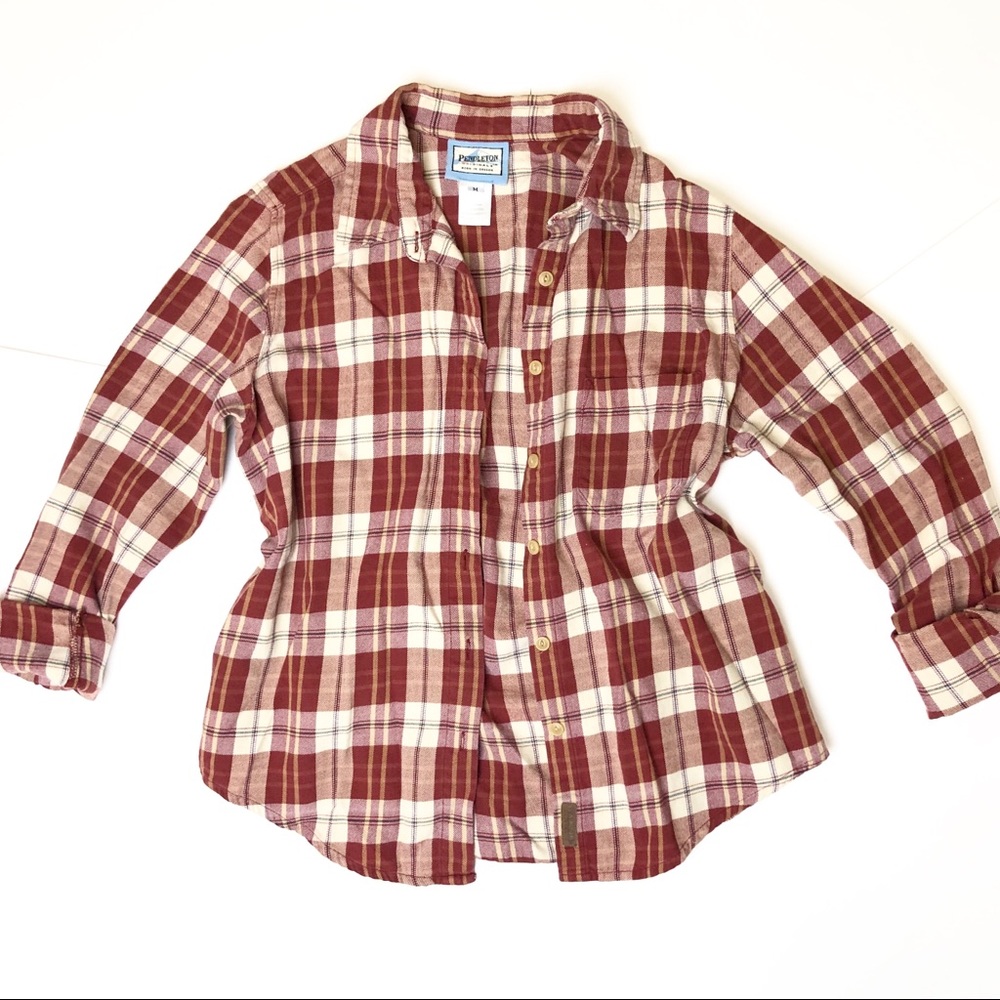 Pendleton Red and Cream Flannel Size Medium